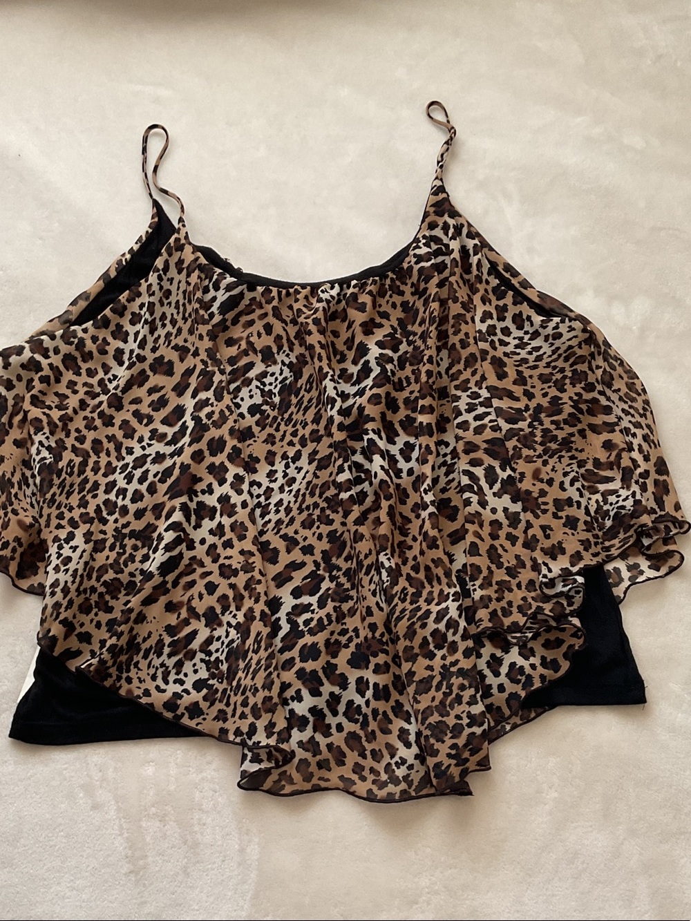 Zenobia Leopard Print Spaghetti Strap Cami - Brown & Black